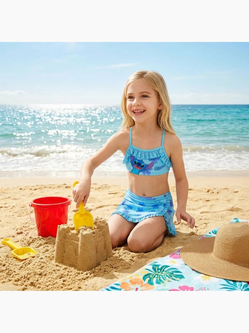 Disney - Maillot de bain 2 pièces avec jupe et motifs Bleu - Kiabi