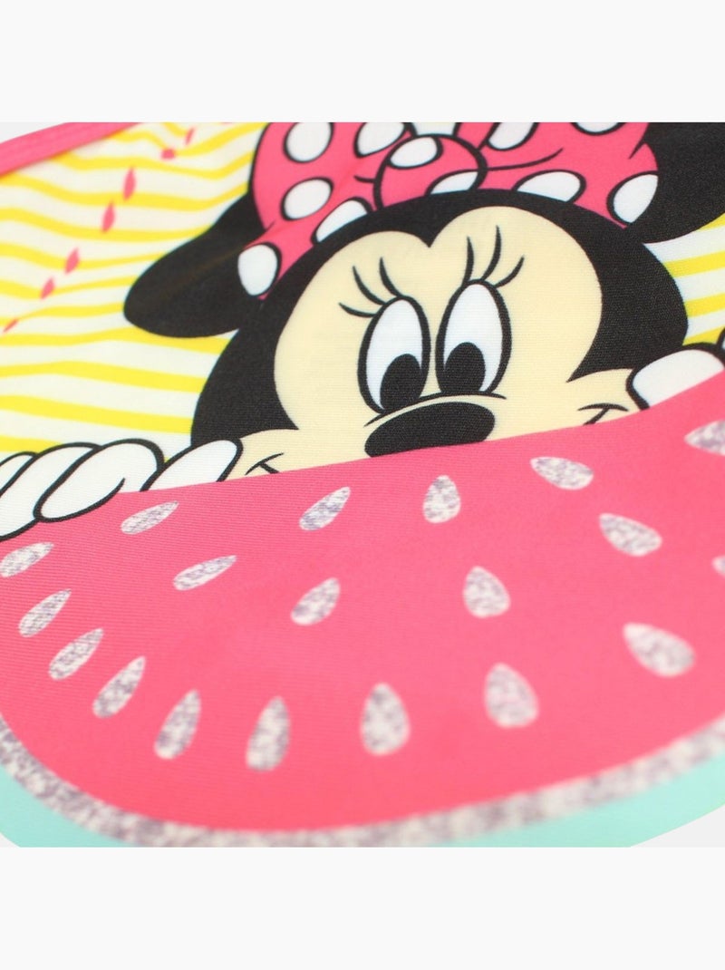 Disney - Maillot de bain bébé fille 1 pièce jaune à rayures avec volant motif personnage Jaune - Kiabi