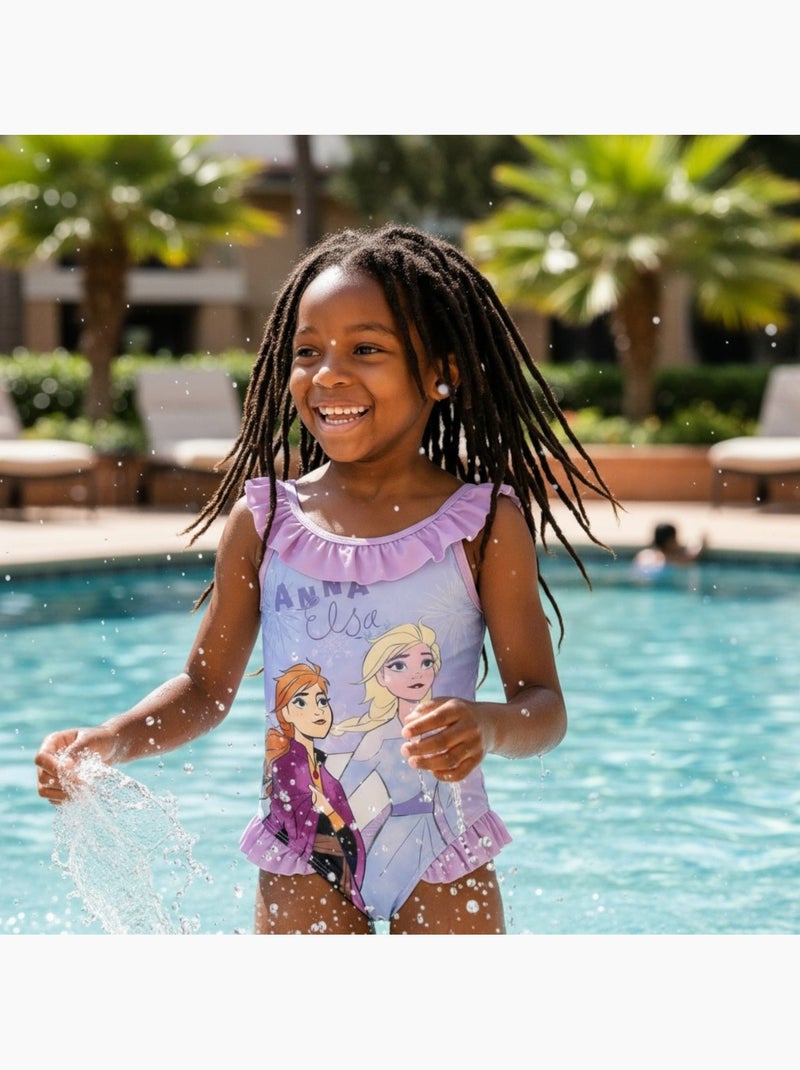 Disney - Maillot de bain bretelles asymétriques fille Mauve - Kiabi