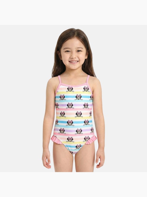 Disney - Maillot de bain fille 1 pièce rayé multicolore motif personnage - Kiabi