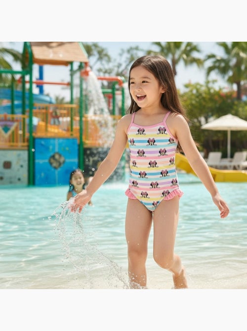 Disney - Maillot de bain fille 1 pièce rayé multicolore motif personnage - Kiabi