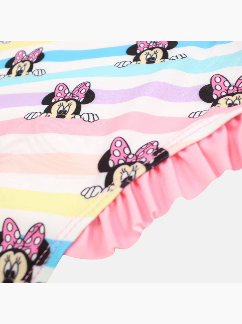Disney - Maillot de bain fille 1 pièce rayé multicolore motif personnage Rose - Kiabi