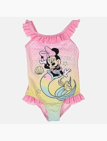 Disney - Maillot de bain fille 1 pièce rose motif sirène personnage