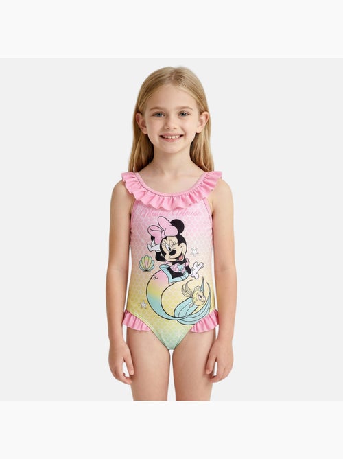 Disney - Maillot de bain fille 1 pièce rose motif sirène personnage - Kiabi