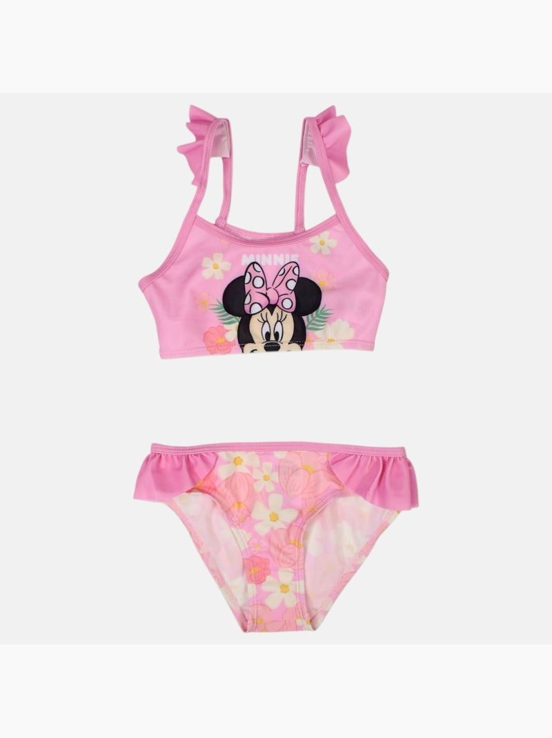 Disney - Maillot de bain fille 2 pièces rose à fleurs motif personnage Rose - Kiabi