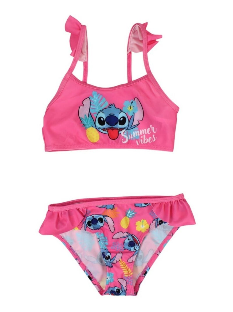 Disney - Maillot De Bain imprimé Lilo Et Stitch Rose - Kiabi