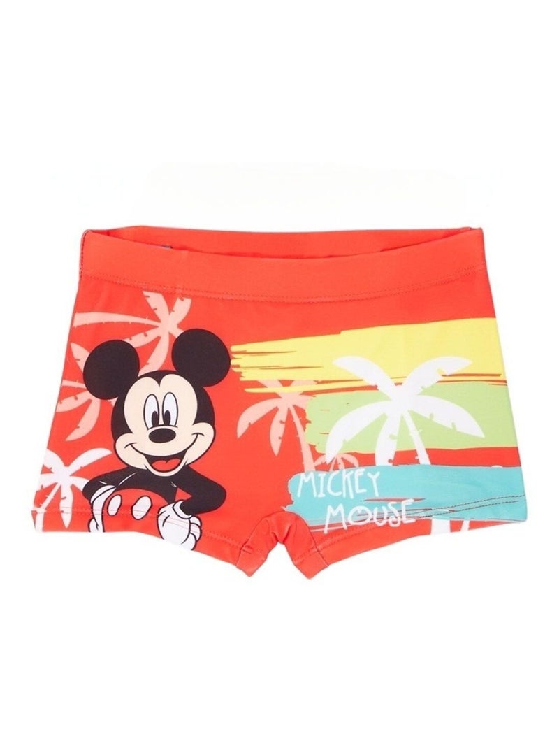 Disney - Maillot De Bain imprimé Mickey Rouge - Kiabi