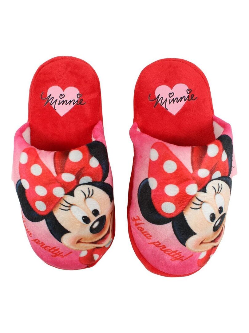 Disney - Pantoufle fille imprimé Minnie Rouge - Kiabi