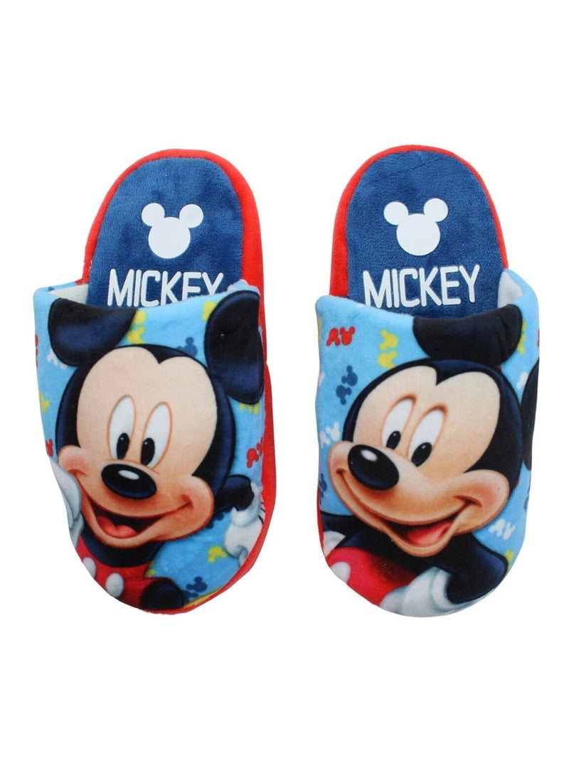 Disney - Pantoufles imprimé Mickey Bleu - Kiabi