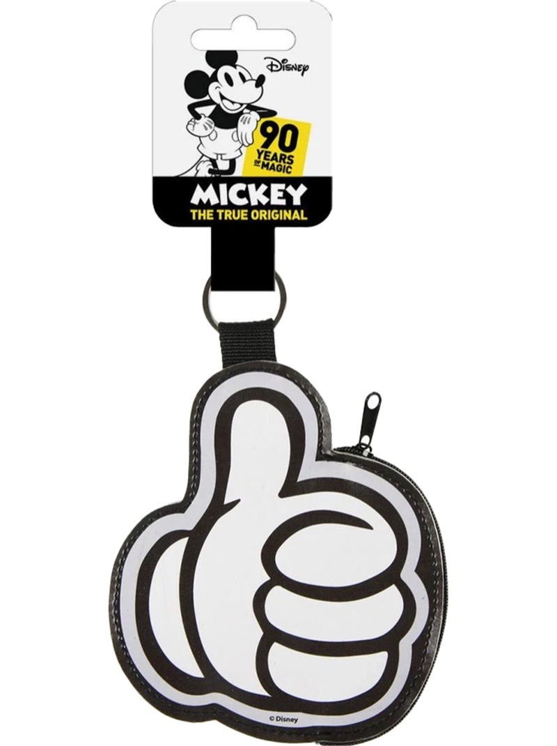 Disney - Porte-monnaie porte-clés motif Mickey Mouse motif/style Gant (Mickey Mouse) Noir Blanc - Kiabi