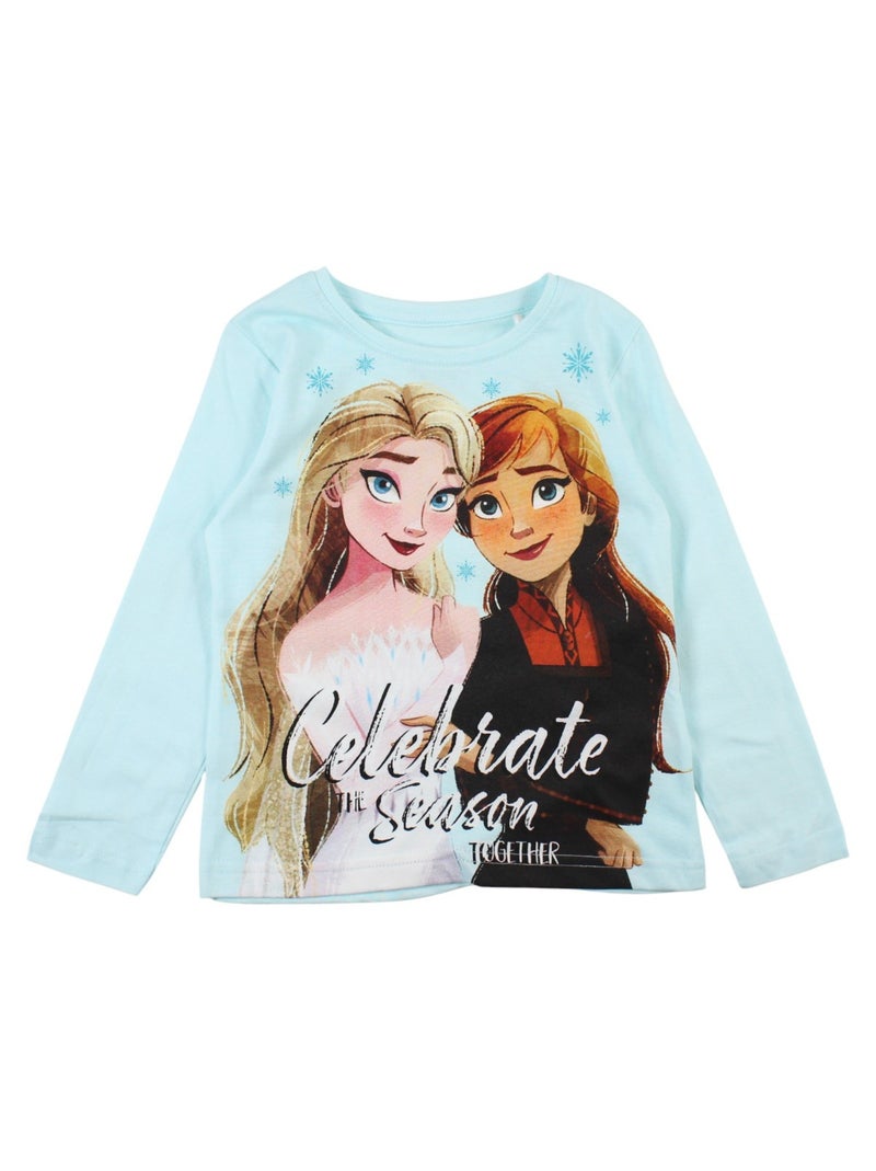 Disney - Pyjama coton fille La Reine des neiges Bleu - Kiabi