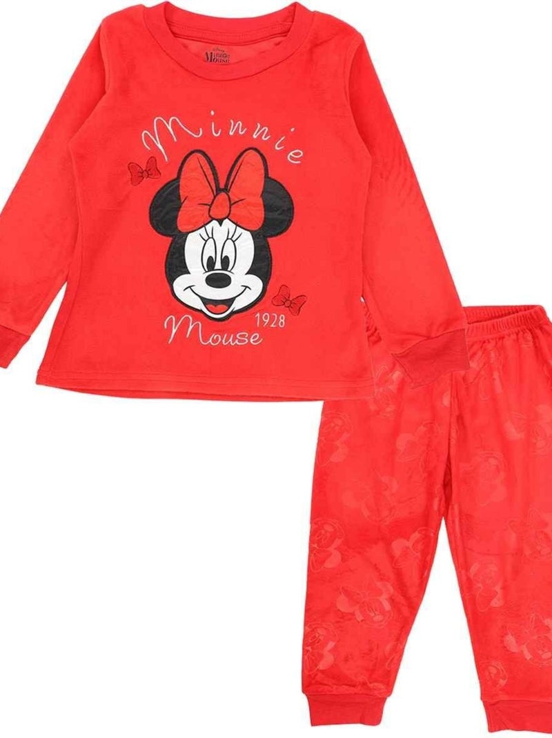 Disney - Pyjama fille imprimé Minnie en coton Rouge - Kiabi