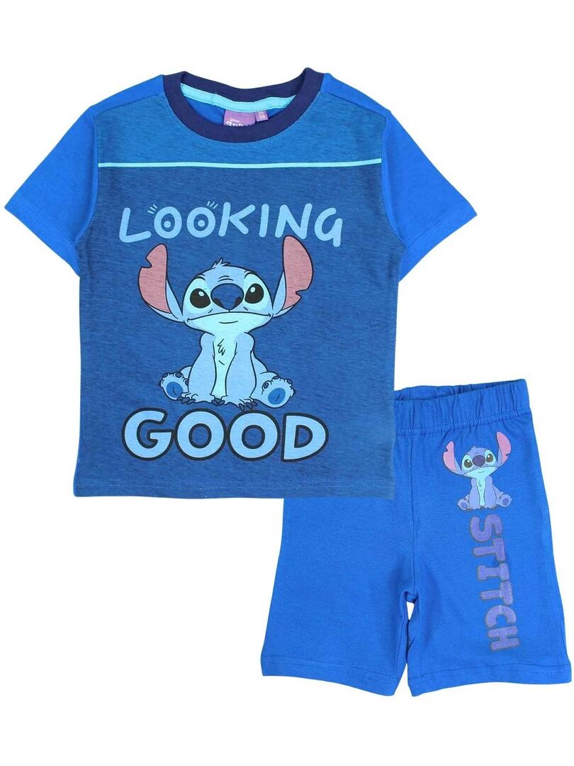 Disney - Pyjama garçon imprimé Lilo Et Stitch en coton Bleu marine - Kiabi