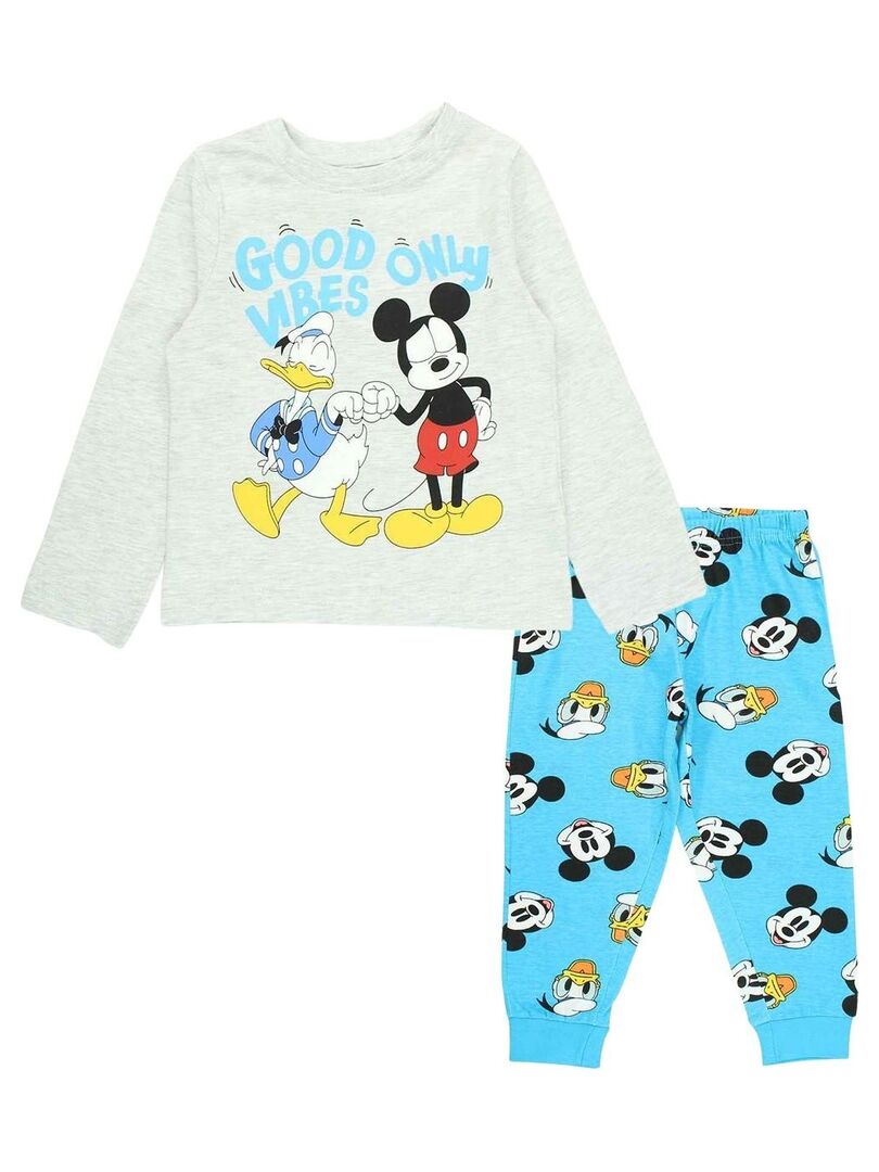 Disney - Pyjama garçon imprimé Mickey en coton Gris - Kiabi
