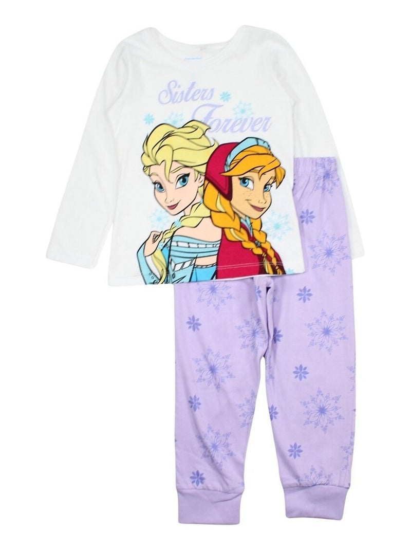 Disney - Pyjama imprimé La Reine Des Neiges en coton Mauve - Kiabi