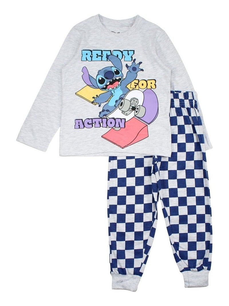 Disney - Pyjama imprimé Lilo Et Stitch en coton Gris - Kiabi