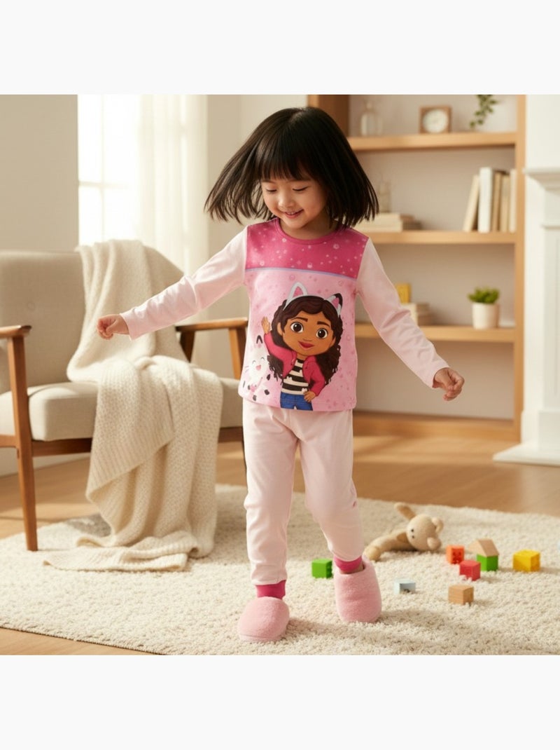 Disney - pyjama imprimé manches longues, col rond Rose clair - Kiabi