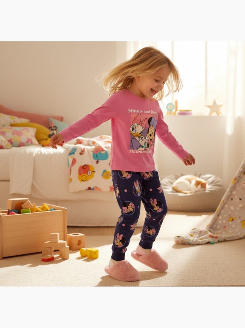Disney - pyjama imprimé manches longues, col rond Rose - Kiabi