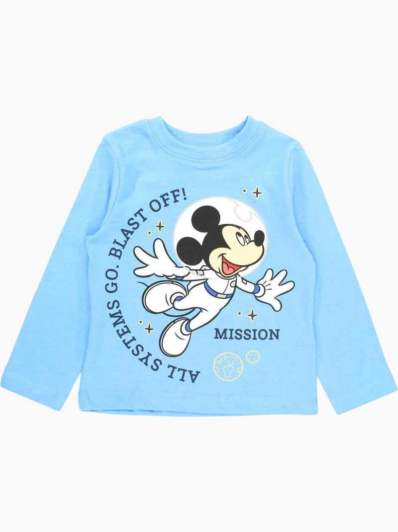 Disney - Pyjama imprimé Mickey en coton Bleu - Kiabi
