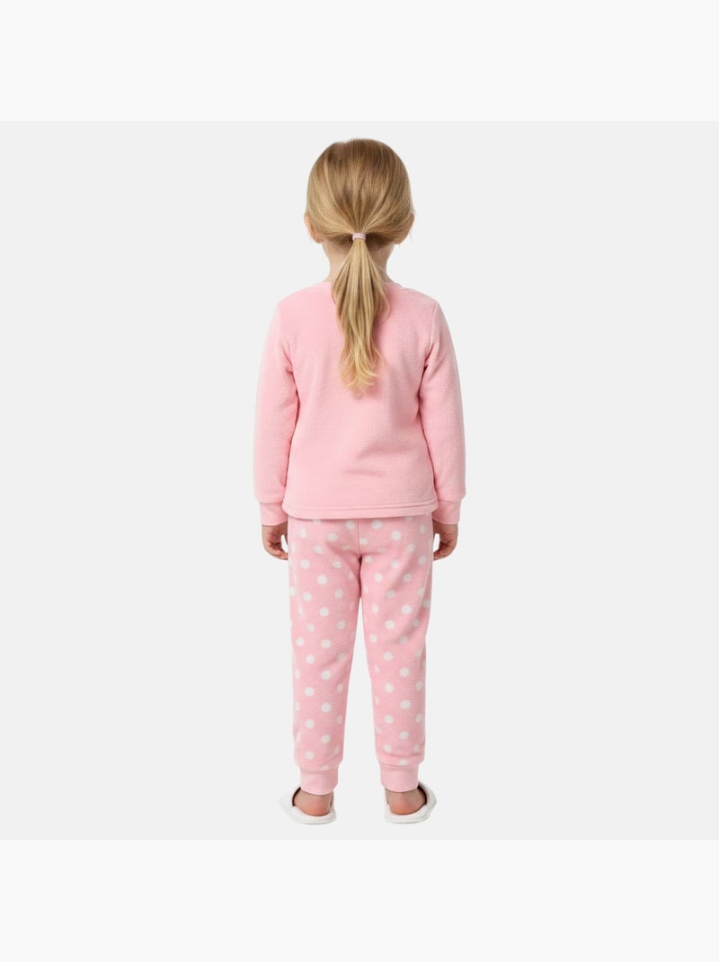 Disney - pyjama polaire imprimé manches longues, col rond Rose clair - Kiabi
