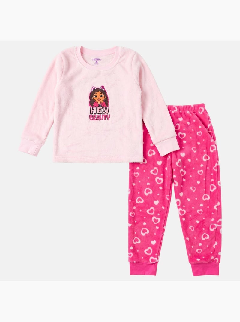 Disney - pyjama polaire imprimé manches longues, col rond Rose - Kiabi