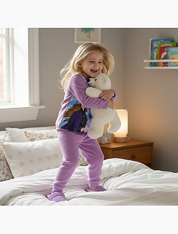 Disney - pyjama polaire imprimé manches longues, col rond