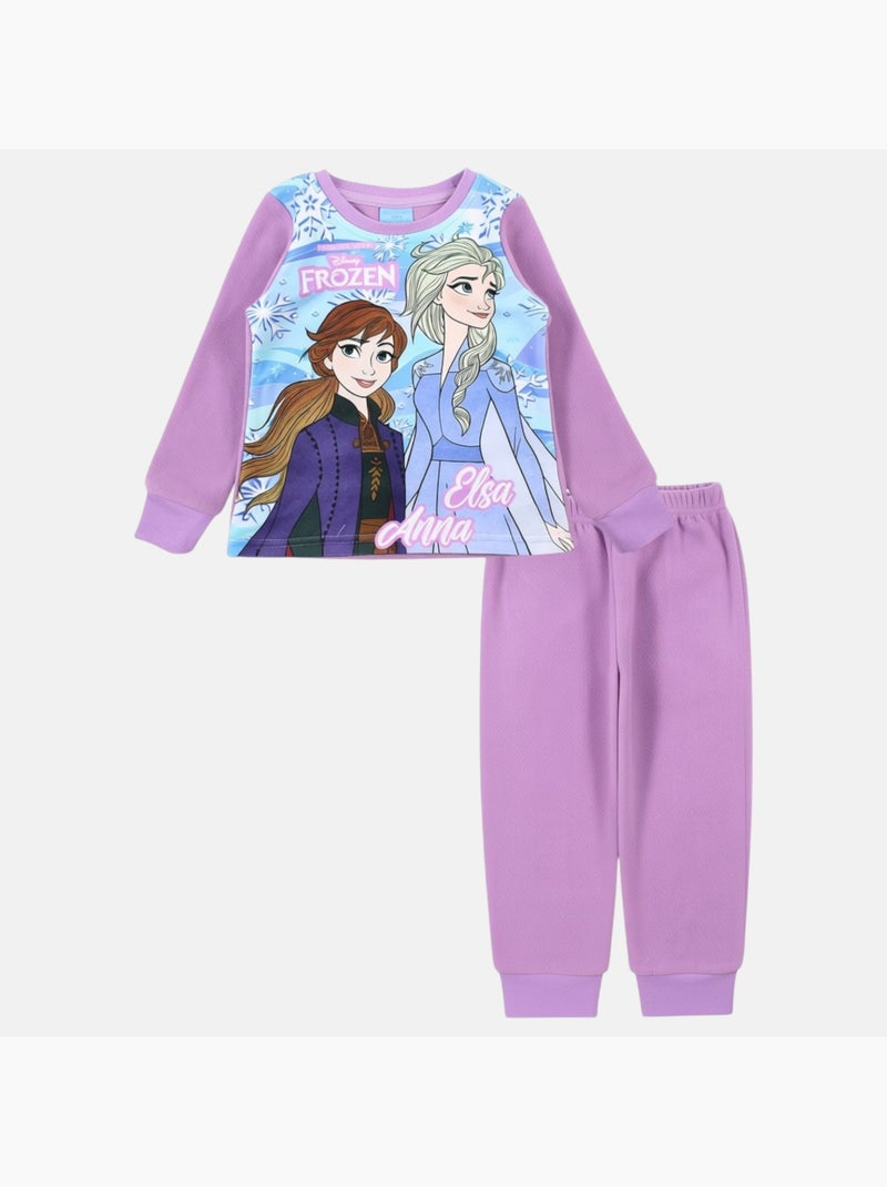 Disney - pyjama polaire imprimé manches longues, col rond Violet - Kiabi