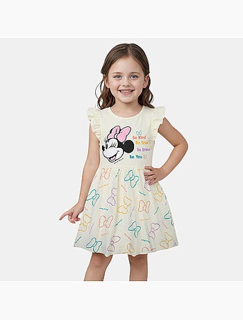 Disney - Robe bébé fille écru à volants motif personnage