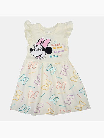 Disney - Robe bébé fille écru à volants motif personnage