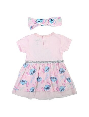 Disney - Robe en coton avec tulle bébé fille et bandeau