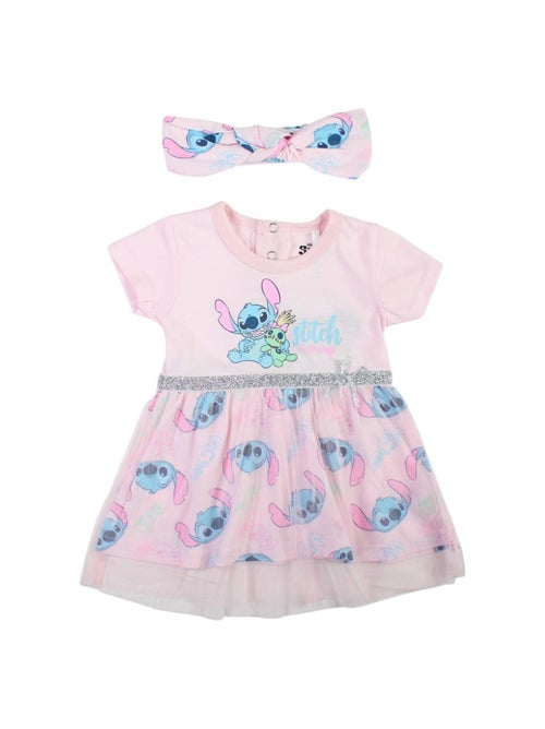 Disney - Robe en coton avec tulle bébé fille et bandeau - Kiabi