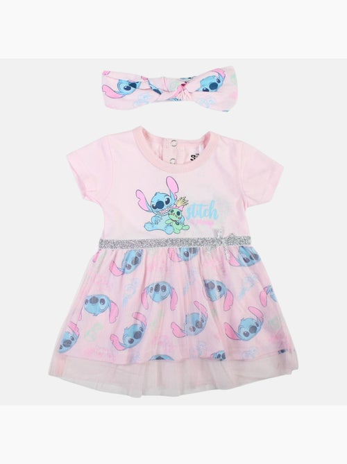Disney - Robe en coton avec tulle bébé fille et bandeau - Kiabi Disney - Robe en coton avec tulle bébé fille et bandeau - Kiabi