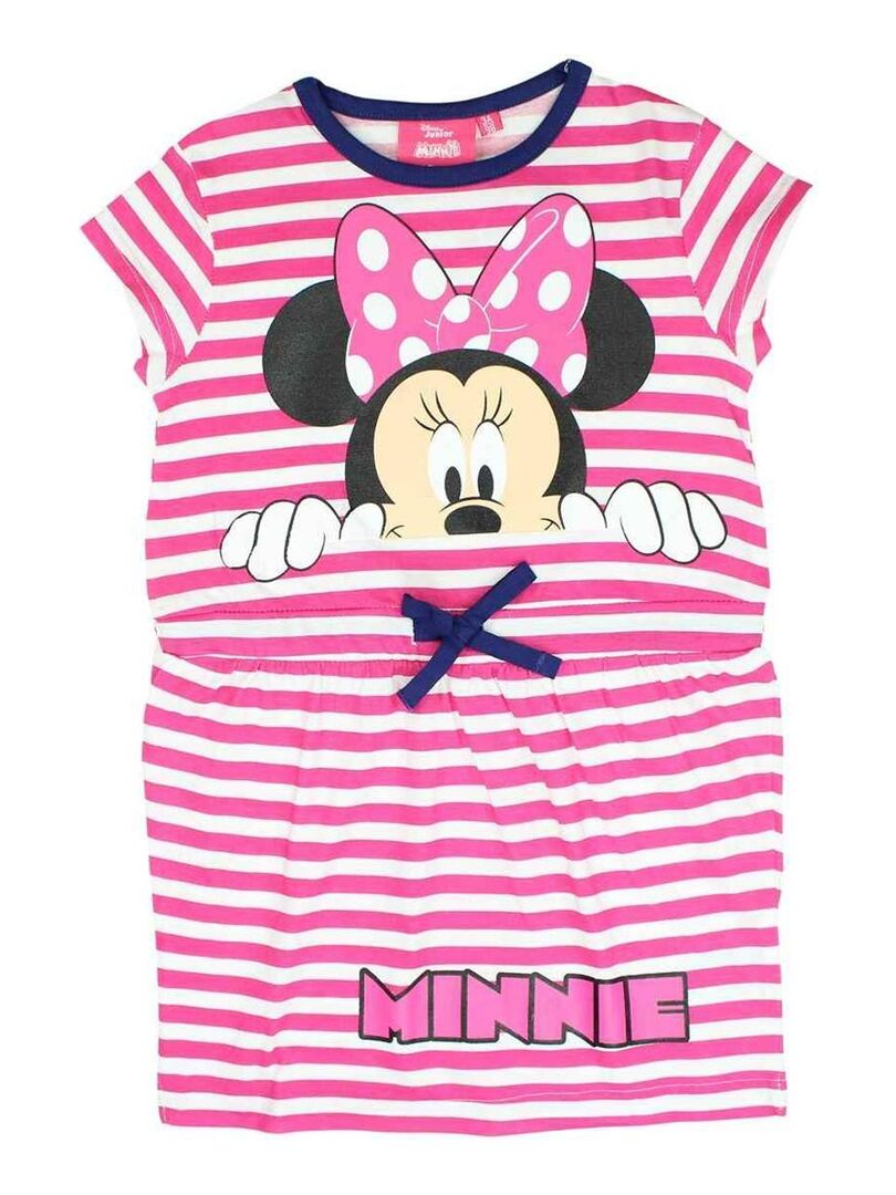 Disney - Robe fille imprimé Minnie en coton Rose - Kiabi