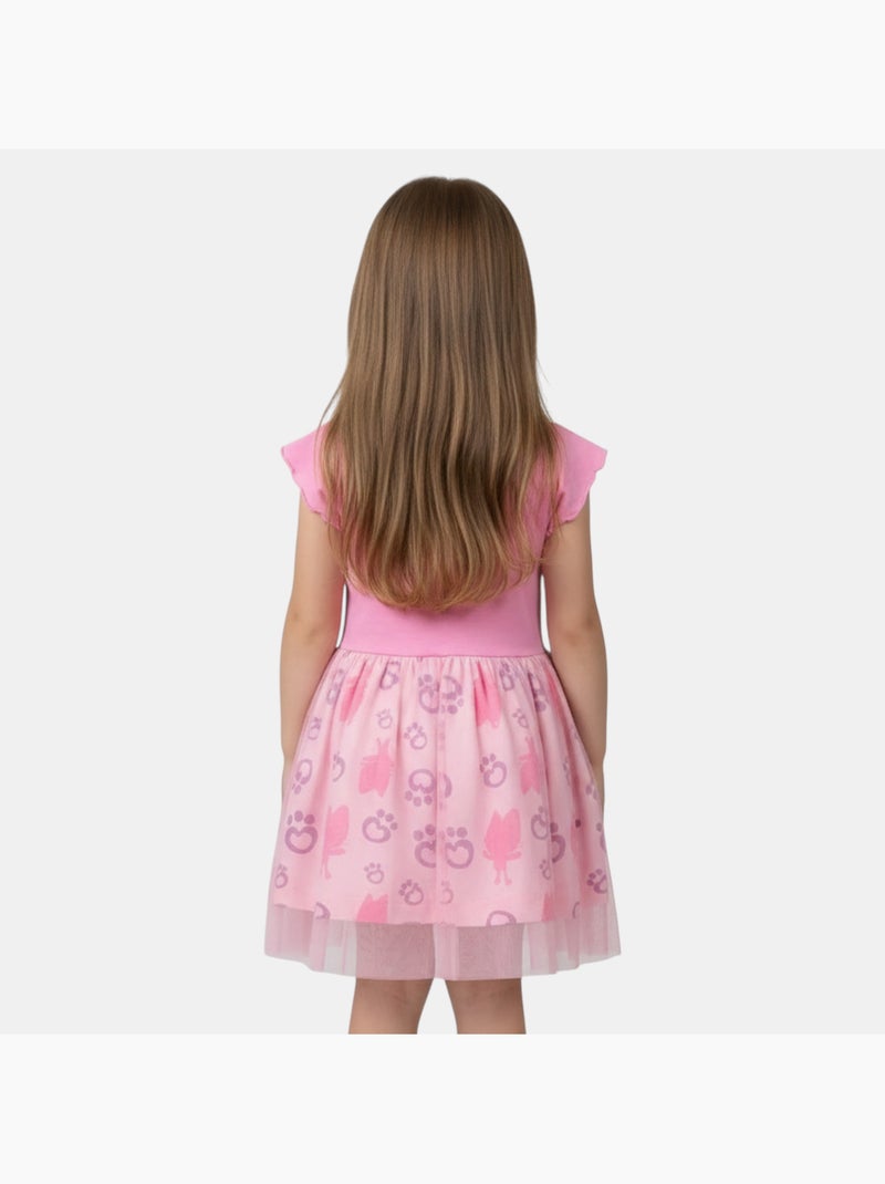 Disney - Robe fille imprimée avec tulle Rose - Kiabi