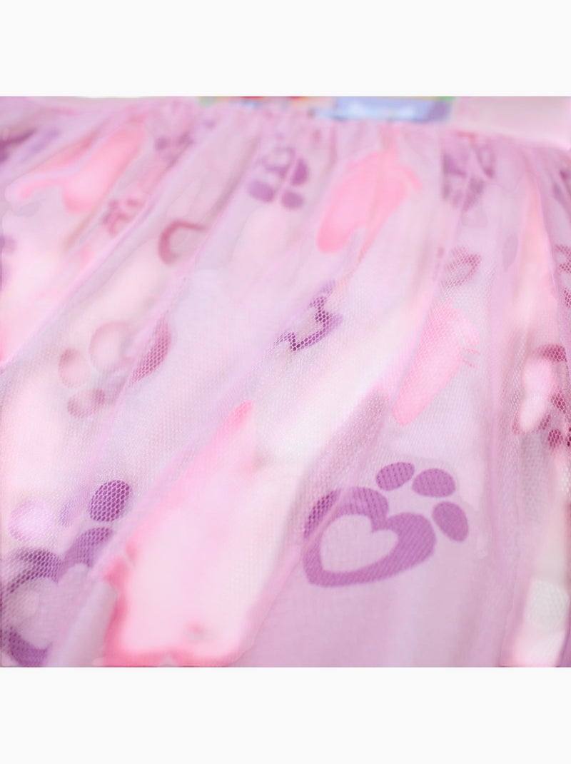 Disney - Robe fille imprimée avec tulle Rose - Kiabi