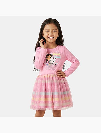 Disney - Robe fille imprimée manches longues tulle