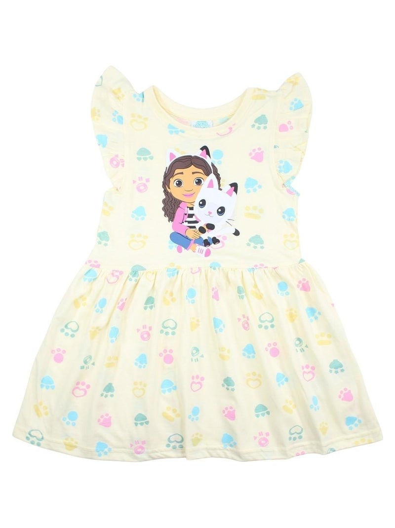 Disney - Robe imprimé Gabby en coton Jaune - Kiabi