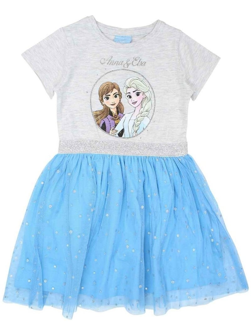 Disney - Robe imprimé La Reine Des Neiges en coton Bleu - Kiabi