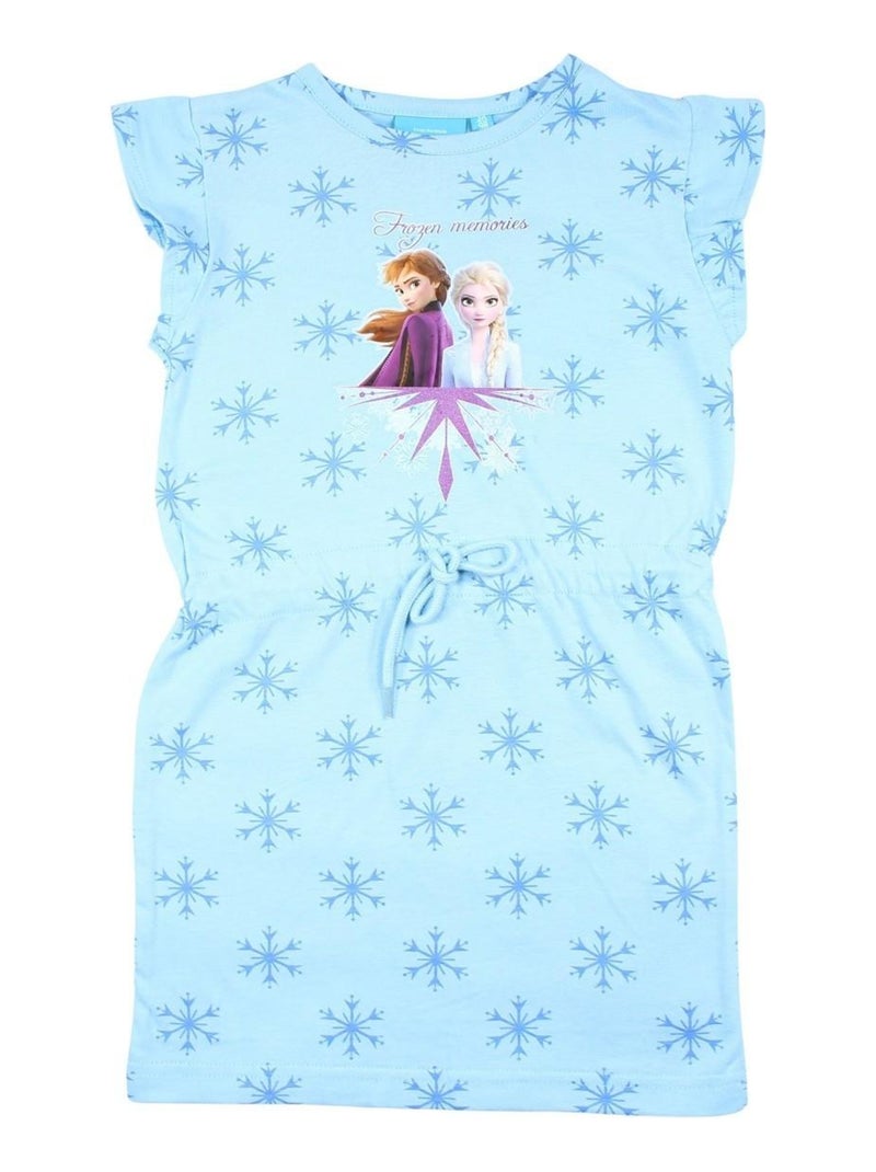 Disney - Robe imprimé La Reine Des Neiges en coton Bleu - Kiabi