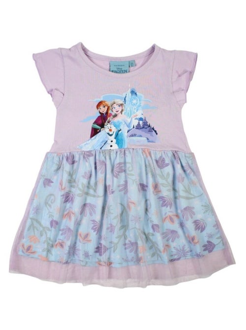 Disney - Robe imprimé La Reine Des Neiges en coton - Kiabi