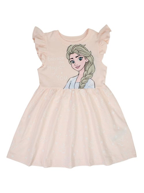 Disney - Robe imprimé La Reine Des Neiges en coton - Kiabi