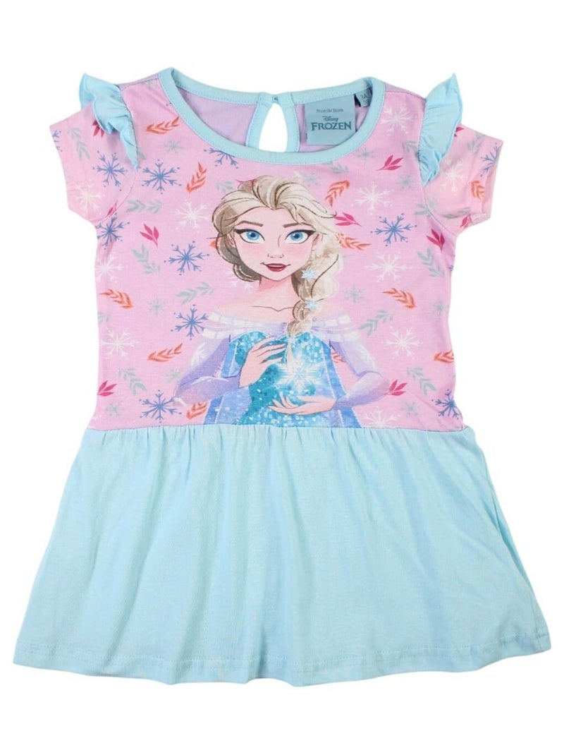 Disney - Robe imprimé La Reine Des Neiges en coton Rose - Kiabi