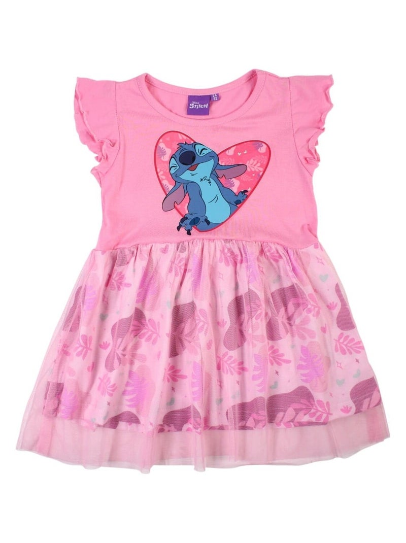 Disney - Robe imprimé Lilo Et Stitch en coton Rose - Kiabi