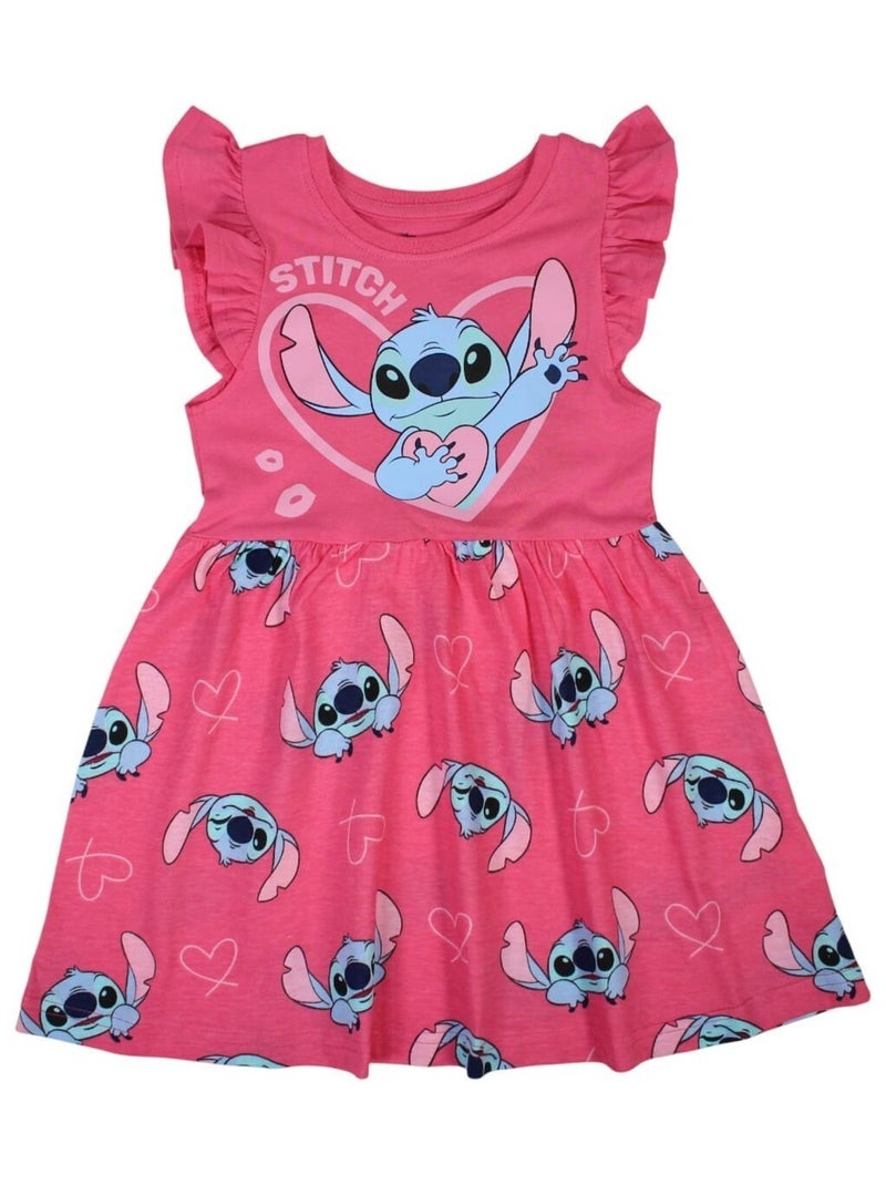 Disney - Robe imprimé Lilo Et Stitch en coton Rose - Kiabi