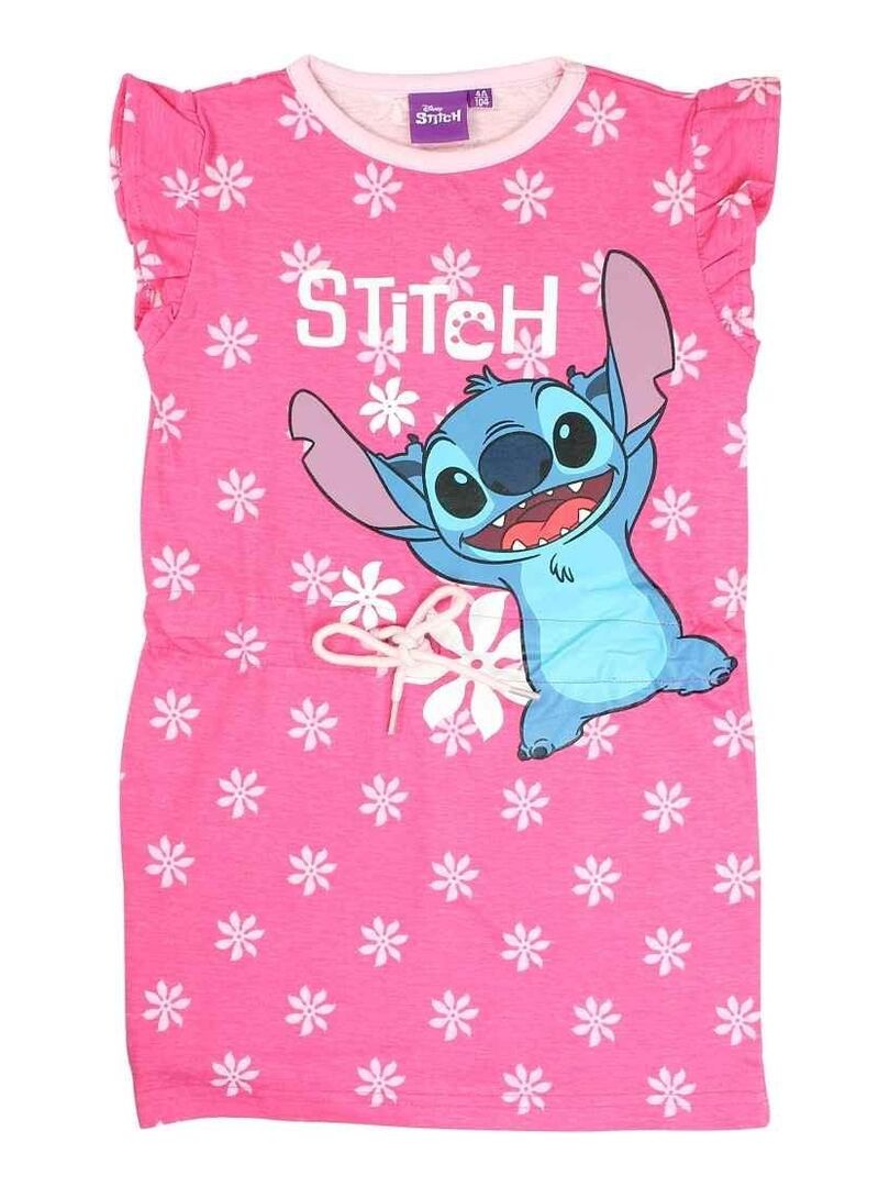 Disney - Robe imprimé Lilo Et Stitch en coton Rose fushia - Kiabi