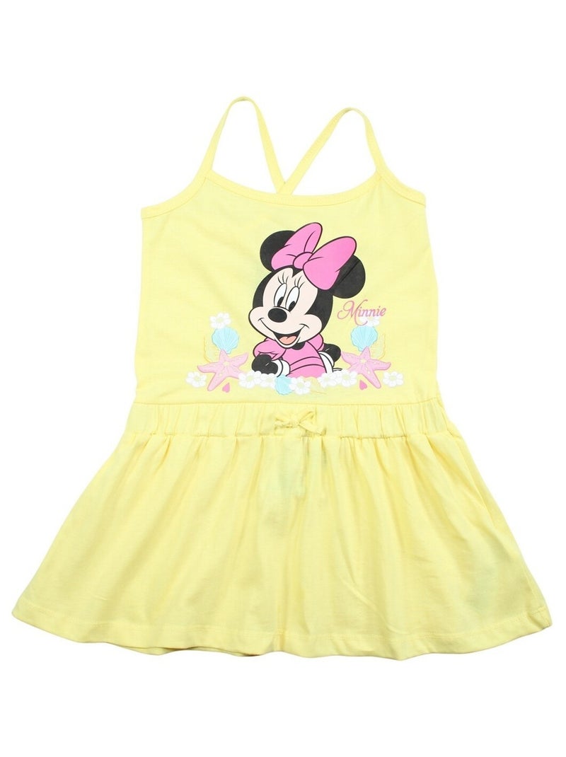 Disney - Robe imprimé Minnie en coton Jaune - Kiabi