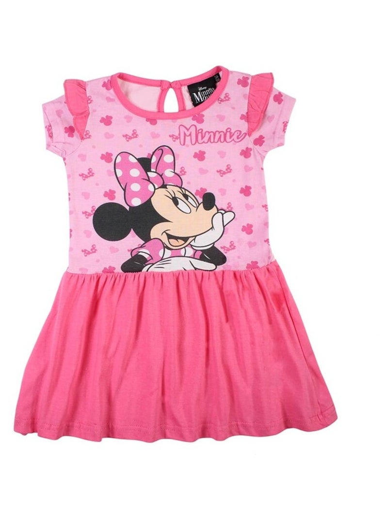 Disney - Robe imprimé Minnie en coton Rose - Kiabi