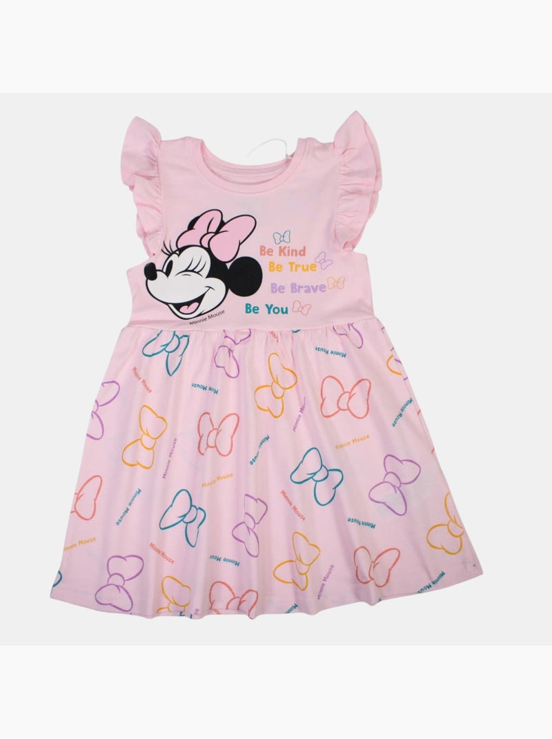 Disney - robe imprimée à manches volantées, col rond Rose - Kiabi