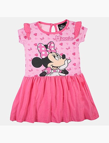 Disney - robe imprimée avec jupe en tulle, coupe décontractée, col rond et manches courtes