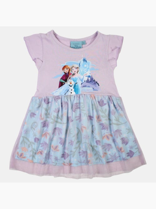 Disney - robe imprimée avec jupe en tulle, coupe décontractée, col rond et sans manches - Kiabi